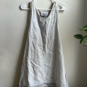 AlyWear Large White Linen Jumper Dress